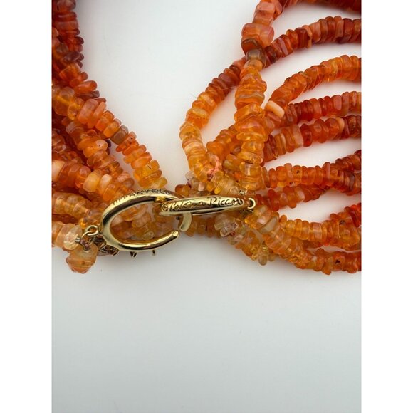 Vtg. Tiffany & Co. 18k Fire Opal Torsade Necklace by Paloma Picasso Yellow Gold - Picture 5 of 9